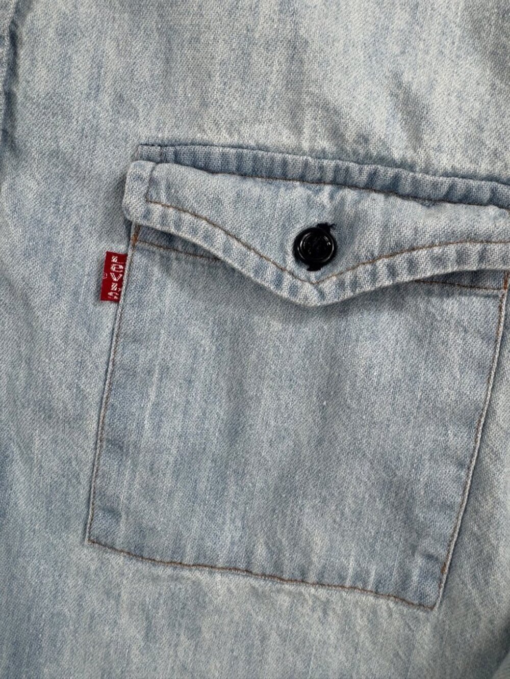 Vintage Levi’s Mens Denim Shirt Sz M Button Up Long Sleeve - Picture 3 of 10